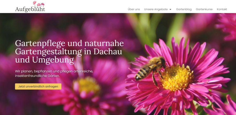 Die neue Website der Firma Aufgeblüht von Stephanie und Andreas Strasser.